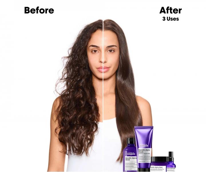 Maska pre uhladenie krepat�ch vlasov Lor�al Professionnel Serie Expert Keratin Alpha Sleek - 500 ml