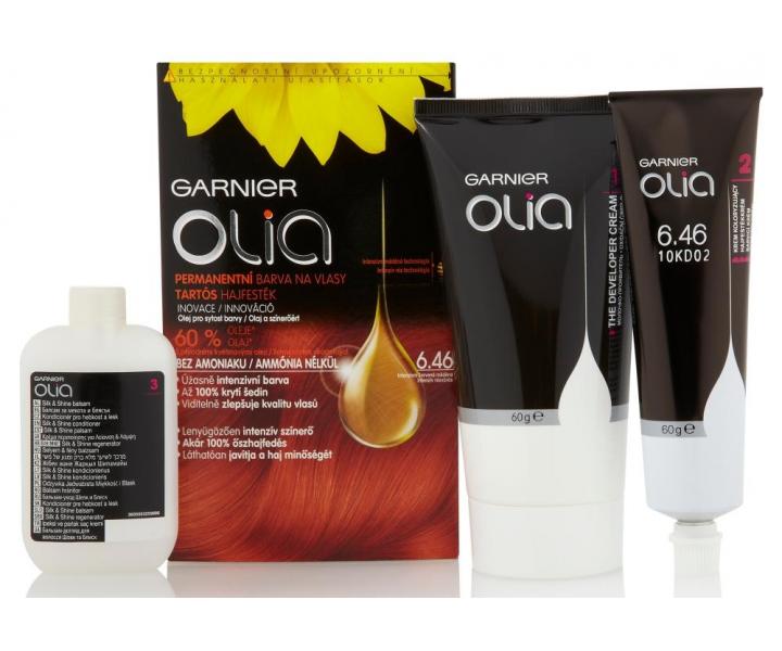 Permanentn� olejov� farba Garnier Olia 6.46 intenz�vna �erven� meden�