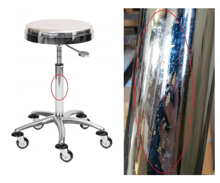 Taburet/odkladac� stol�k na kolieskach Sibel Space - II. akos� - odreniny a hrdza na pieste