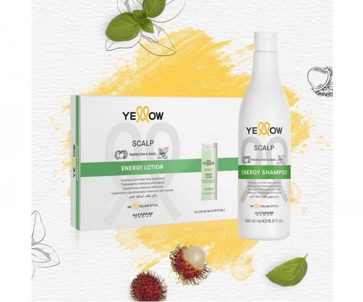 Intenz�vna k�ra proti padaniu vlasov Yellow Professional Scalp Energy Lotion - 6 x 13 ml