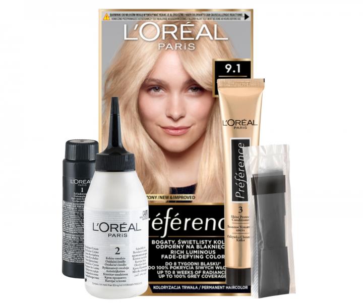 Permanentn farba Loral Prfrence 9.1 vemi svetl popolav blond