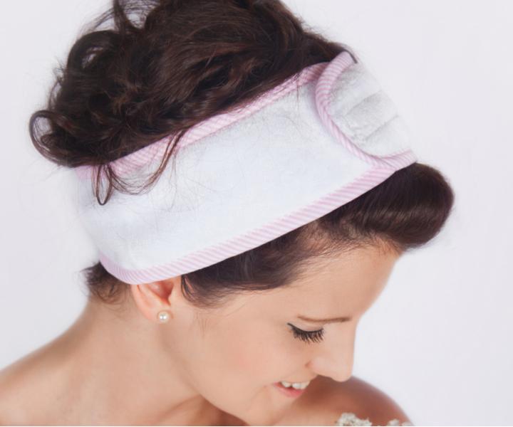 Kozmetick elenka MaryBerry Pinky Ice-Cream - biela s ruovmi prkami