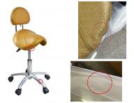 Taburet s opierkou Detail T2 - zlat� (30) - II. akos� - otla�en� ko�enka, odreniny na podstavci