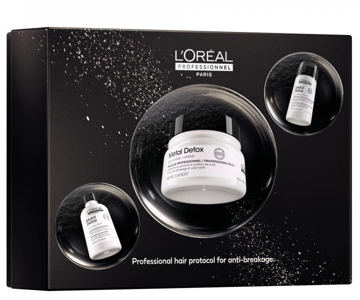 Dar�ekov� sada pre farben� a po�koden� vlasy Lor�al Professionnel Serie Expert Metal Detox Trio