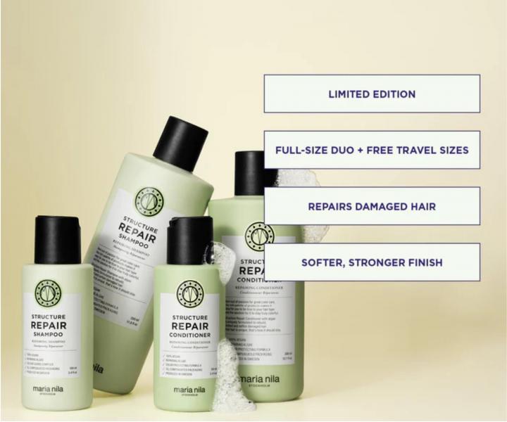 Dar�ekov� sada pre such� a po�koden� vlasy Maria Nila Structure Repair Beauty Bag + kozmetick� ta�ka zdarma