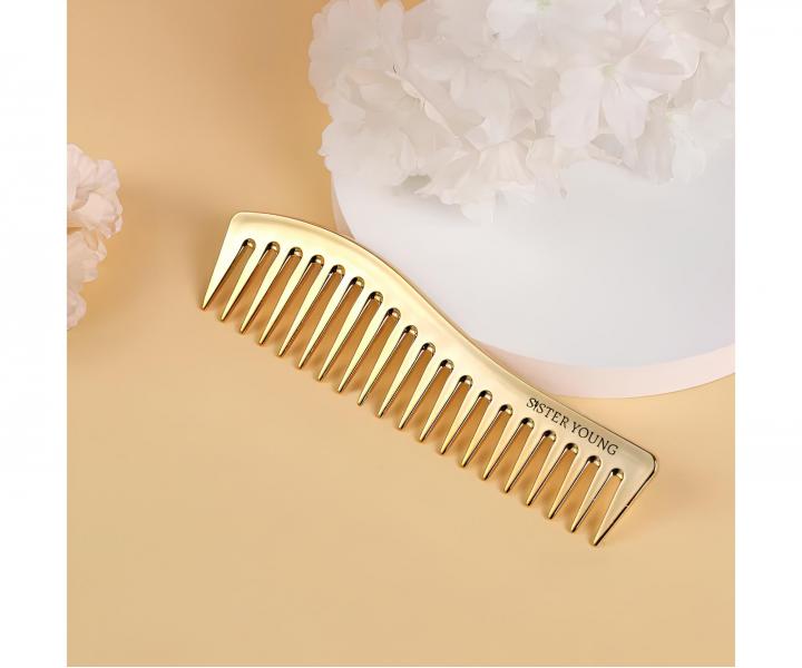 Hrebe� na vlasy Sister Young Zuri Styling Hair Comb - 18,3 cm, zlat�