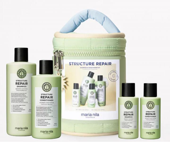 Dar�ekov� sada pre such� a po�koden� vlasy Maria Nila Structure Repair Beauty Bag + kozmetick� ta�ka zdarma