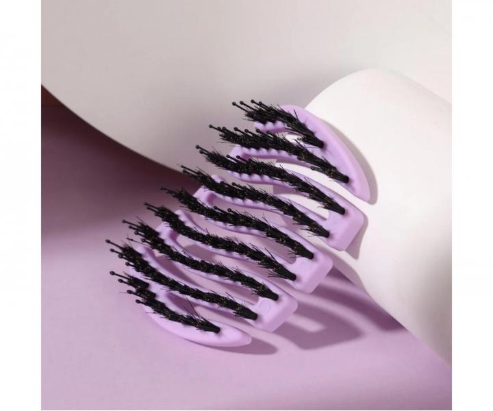Kefa na vlasy s divia��mi a nylonov�mi �tetinami Sister Young Mila Pocket Hair Brush - fialov�