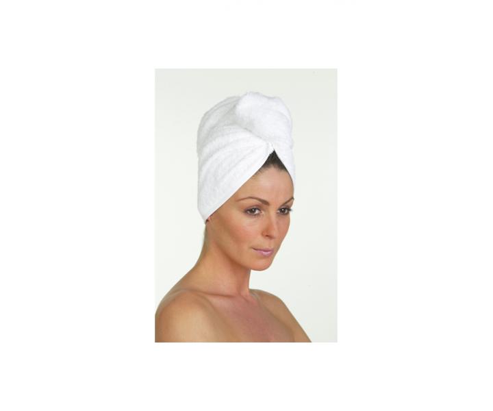 Turban na vlasy Royal Twist Sibel, biely, 100% bavlna