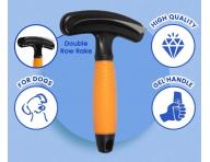 Obojstrann� vy�es�vac� hrebe� na zvieraciu srs� Wahl Professional Double Row Rake 58443 - oran�ov�