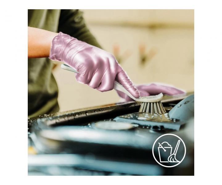 Nitrilov rukavice Espeon Nitril Sparkle - 100 ks, perleov ruov, vekos M