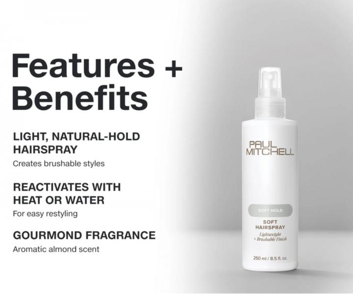 Lak na vlasy s �ahkou fix�ciou Paul Mitchell Soft Hold Soft Hairspray - 250 ml