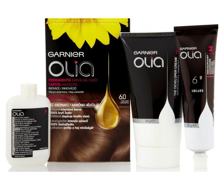 Permanentn� olejov� farba Garnier Olia 6.0 svetlo hned�