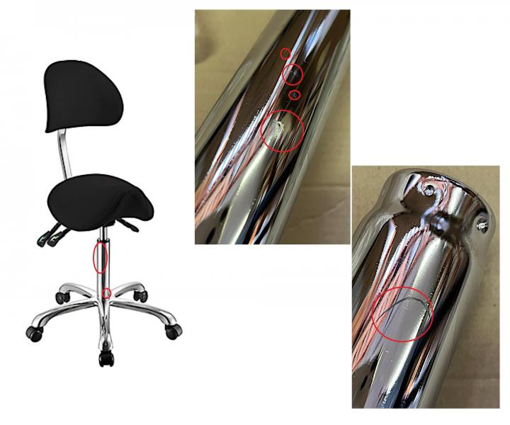 Taburet na kolieskach s opierkou Weelko NOBLE - ierny - II. akos - odreniny na pieste