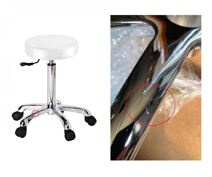 Taburet na kolieskach Weelko FAST - biely - II. akos, odrenina podstavca