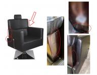 Kadern�cke barber kreslo Detail Larry - �ierne (68) - II. akos� - odreniny, dierky a po�kriaban� zadn� diel