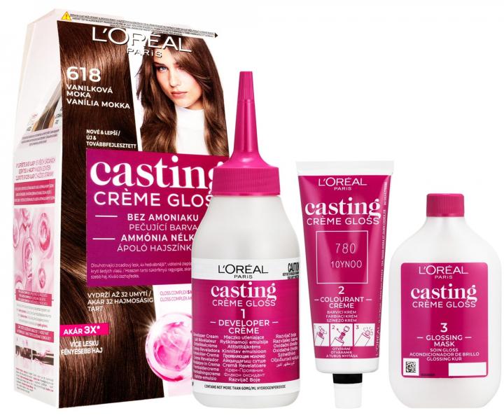 Preliv bez amoniaku Loral Casting Crme Gloss - 618 vanilkov moka