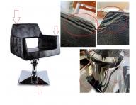 Kaderncke kreslo Detail Luxor - ierne (71) - II. akos - stiahnut koenka, odret podstavec