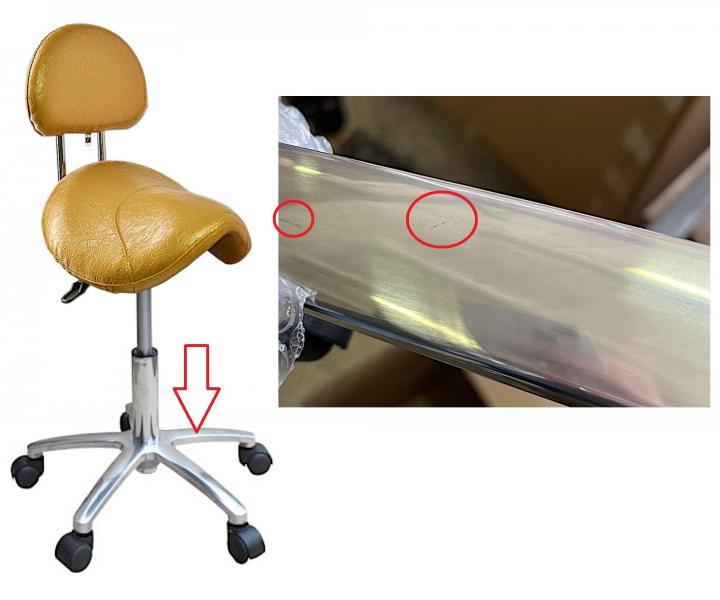 Taburet na kolieskach s opierkou Detail T2 - zlat� (30) - II. akos� - po�kriaban� podstavec