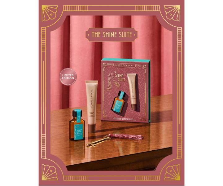 Dar�ekov� sada olejovej starostlivosti a balzamu na pery Moroccanoil The Shine Suite Vanilla Date Tinted Lip Balm Gift Set
