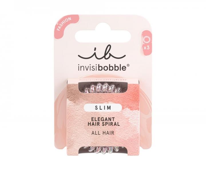 Tenk� �pir�lov� gumi�ka do vlasov Invisibobble Slim Chrome Vanity Fairy - d�hov�, 3 ks
