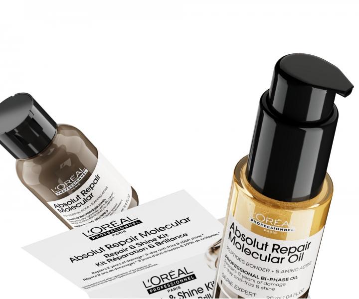 Cestovn� sada pre po�koden� vlasy Lor�al Professionnel Serie Expert Absolut Repair Molecular Repair & Shine Kit