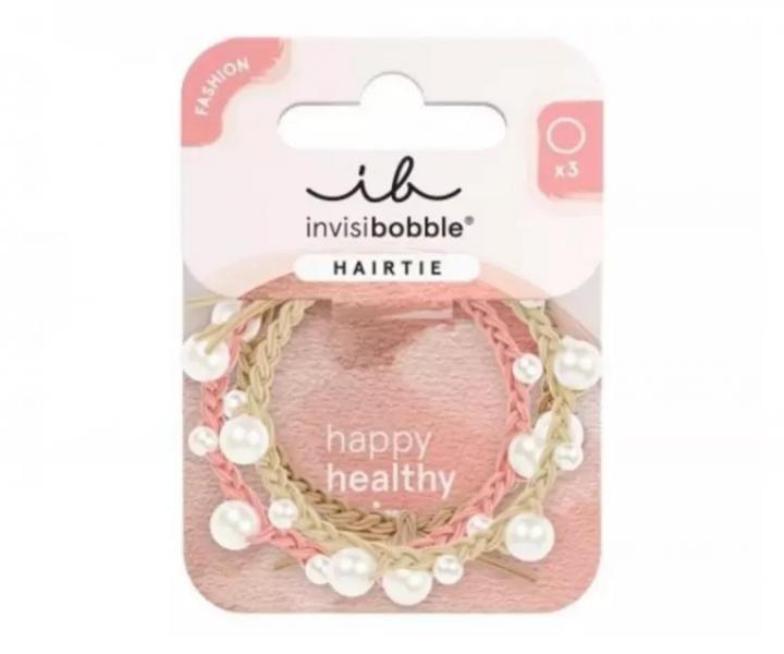 S�prava ozdobn�ch gumi�iek do vlasov Invisibobble Hairtie Princess Pearl - 3 ks