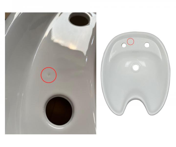 Umvadlo pre umvac box, Detail DHS-0325w - keramick, biele - II. akos - odrenina glazry