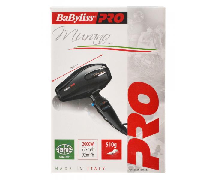 Profesionlny fn BaByliss Pro Murano - 1800-2000 W, ierny