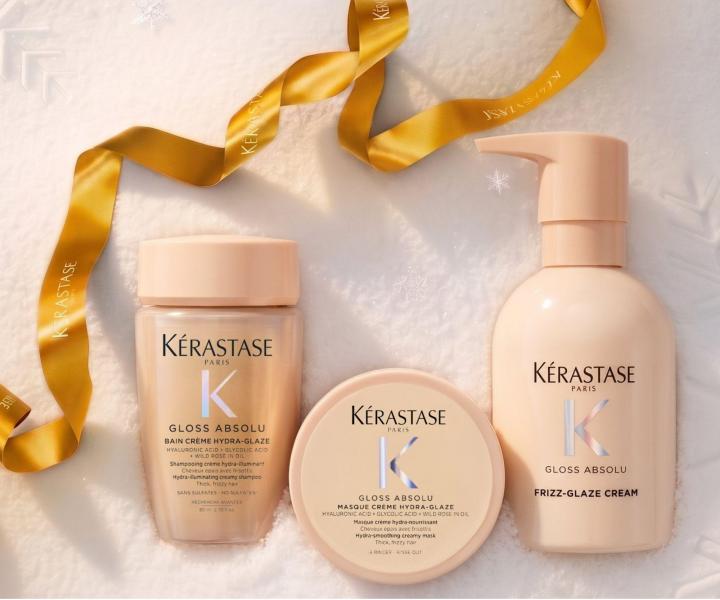 Dar�ekov� sada pre hydrat�ciu a rozjasnenie vlasov so sklonom ku krepovateniu K�rastase Gloss Absolu Set