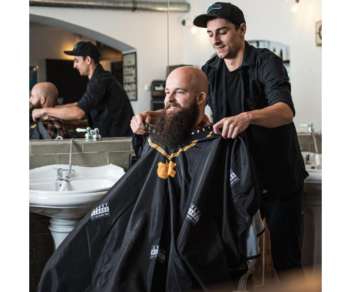 Barber pltenka Angry Beards 154 x 138 cm - ierna s potlaou