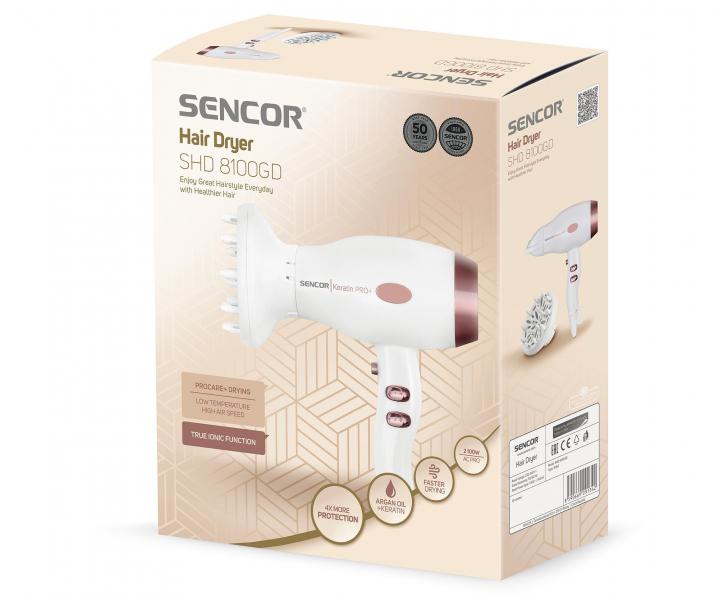 F�n na vlasy Sencor Keratin PRO+ SHD 8100GD - 2100 W