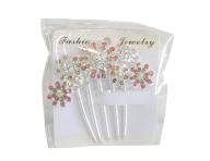 Svadobn� �trasov� hrebienok do vlasov - kvetinky - ru�ov�