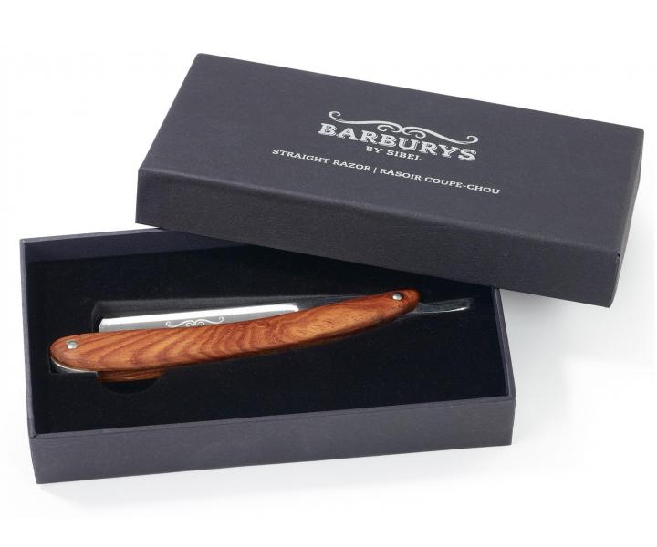 Klasick britva na holenie fzov Sibel Barburys - tmav dreven rukov
