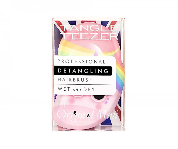 Kefa na roz�es�vanie vlasov Tangle Teezer Original Mini Rainbow The Unicorn - ru�ov� s jednoro�com