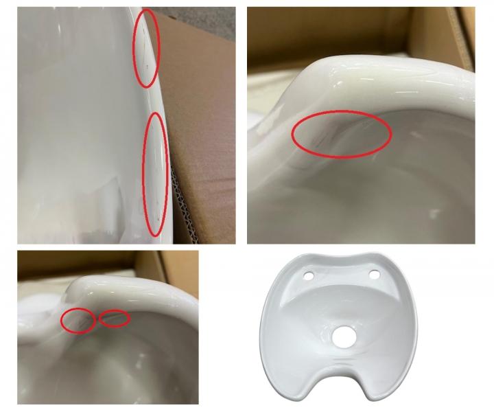 Umvadlo pre umvac box Detail - keramick, biele - II. akos - odrenina glazry