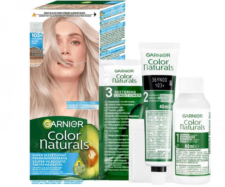Permanentn zosvetujca farba na vlasy Garnier Color Naturals - 103+ adovo popolav
