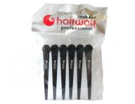 Karbonov klipsy do vlasov Hairway - 11,5 cm, ierne - 6 ks