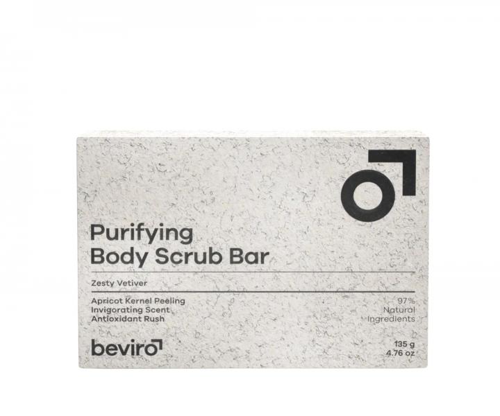 Tuh telov mydlo s peelingom pre muov Beviro Purifying Body Scrub Bar Zesty Vetiver - 135 g