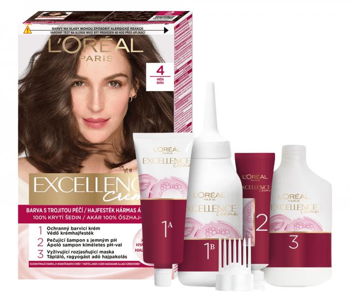Permanentn� farba Lor�al Excellence Creme - 4 hned�