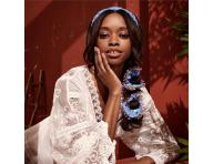 Ozdobn pirlov gumika Invisibobble Sprunchie Original Hola Hola - modr so strapcami