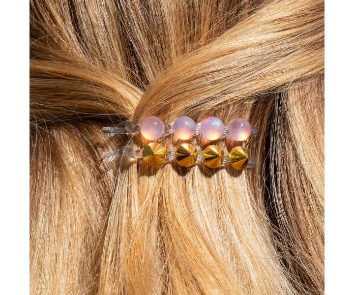 Sada pirlovej gumiky s maou a sponiek Invisibobble Wrapstar and Waver Sauvage Beauty