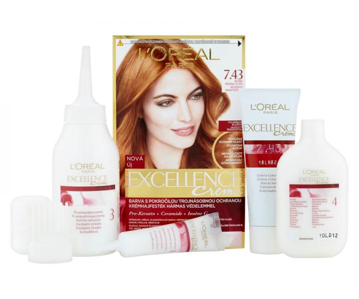 Permanentn farba Loral Excellence 7.43 blond meden zlat