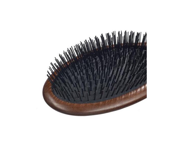 Ov�lna dreven� kefa na vlasy s nylonov�mi �tetinami Sibel Decopad - 22 x 7 cm