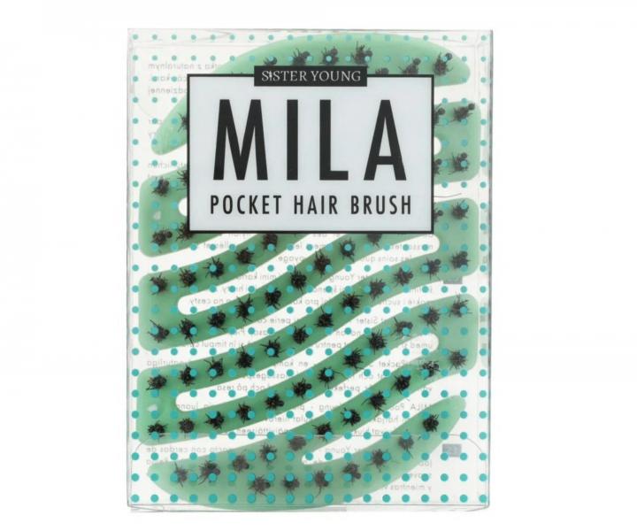 Kefa na vlasy s divia��mi a nylonov�mi �tetinami Sister Young Mila Pocket Hair Brush - svetlo zelen�