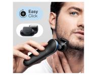 Plan�etov� holiaci stroj�ek s nab�jacou a �istiacou stanicou Braun Series 6 61-B7500cc - modr�