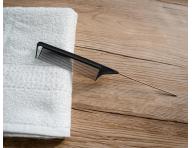 Tup�rovac� hrebe� s kovov�m hrotom Detail - Hair style Metal Tail Comb - 24,5 cm, �ierny