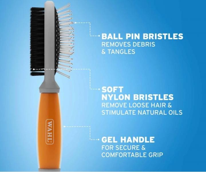 Obojstrann� kefa pre starostlivos� o zvieraciu srs� Wahl Professional Double Sided Brush 58421 - oran�ov�