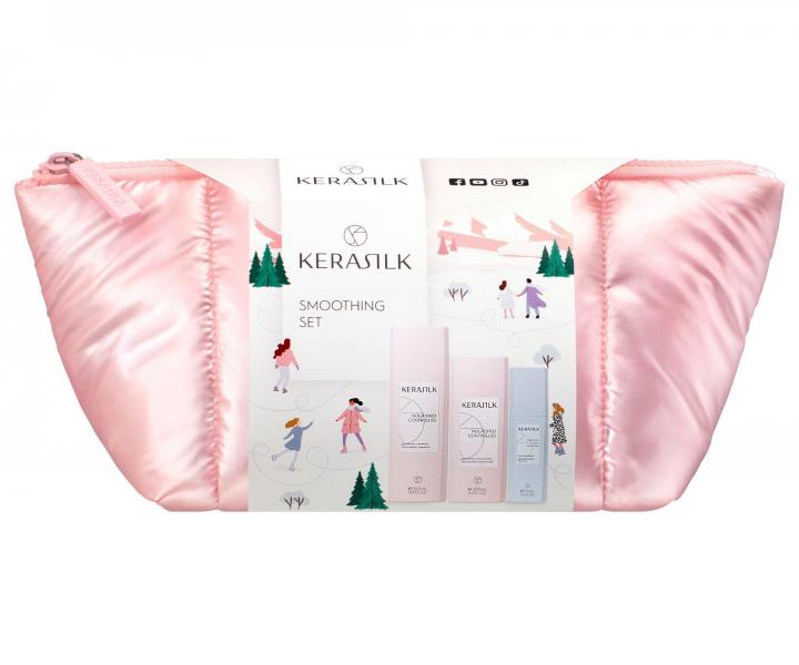 Dar�ekov� sada na vyhladenie nepoddajn�ch a krepat�ch vlasov Kerasilk Smoothing Set + kozmetick� ta�ti�ka zadarmo