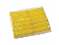 Plastové natáčky na vlasy s ihlami Bellazi - pr. 13 mm, 12 ks, žlté